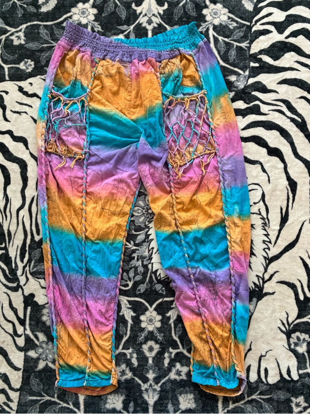 016 - WOMENS MANDALA BOHO HIPPIE TYE DYE BAGGY PANTS